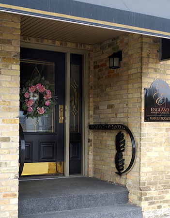 Entrance view of the Funeral Home