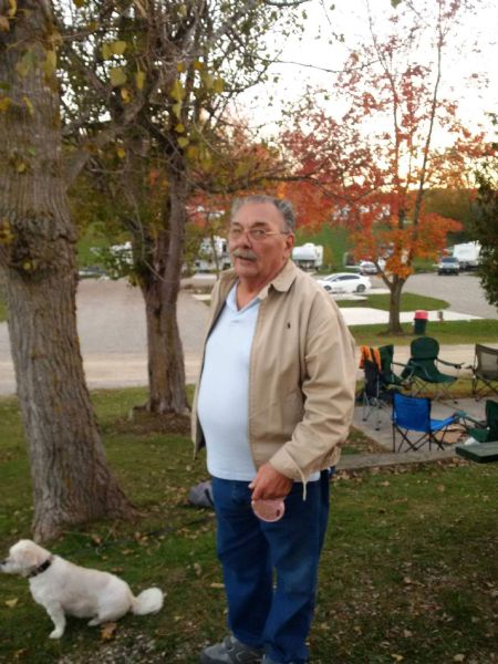 Pa and Lola visiting the campground.
