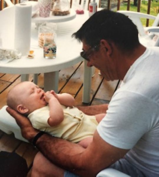 Dad truly loved his grandchildren. With Brandt when he was a baby