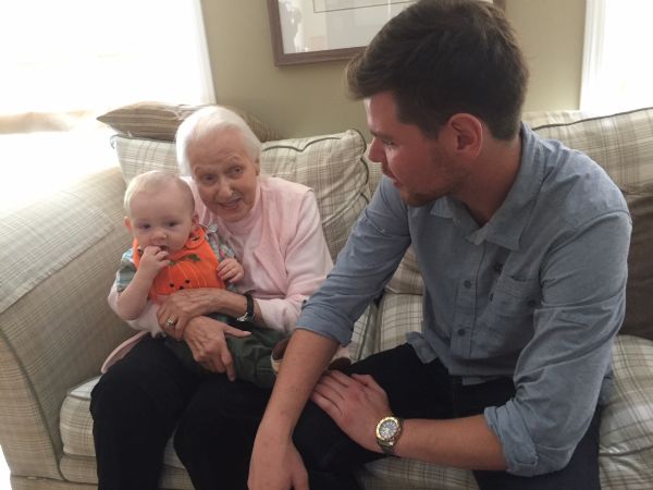 Martha with her two grandchildren, Adam & Andrew - October 2017